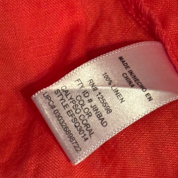 Company Ellen Tracy Sz XL Coral Linen Tunic With Zipper Detail & Front Pockets - Picture 3 of 12